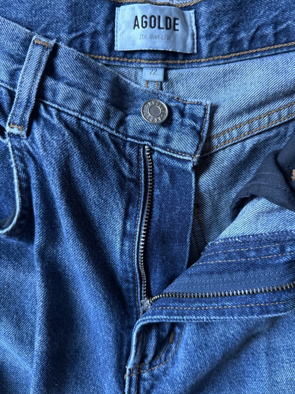 AGOLDE Minka Cargo Wide Leg Jeans in Path Medium Wash Size 22 - Picture 10 of 12